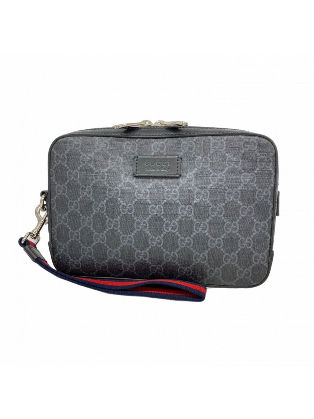 Gucci Clutch GG Supreme Black Silver - Picture 1 of 9